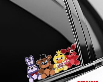 Autocollants pour vitres de voiture « Coucou » (5 nuits), autocollants en vinyle imperméables pour pare-chocs, autocollants FNAF (lot de 5), autocollants de film C2C412