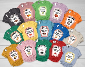 Group Condiment Shirt, Group Halloween Costume, Group Party Shirt, Condiment Costume, Matching Team Shirt D1LW08