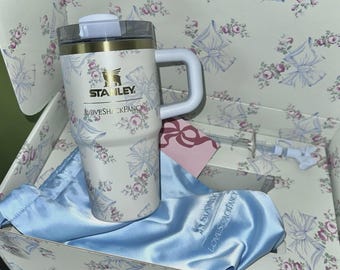 New STANLEY x love fancy shack Rosa Beaux BLUE 20oz Holiday Coquette Tumbler