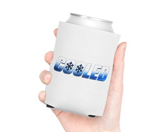 雪の結晶柄の冷却缶クーラー | アイスブルーのドリンククーラー