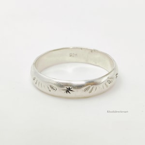 Vintage sterlingsilverring från Navajo, handgjord sydvästlig stjärnexplosionsarmband, unik inhemsk vintagegåva