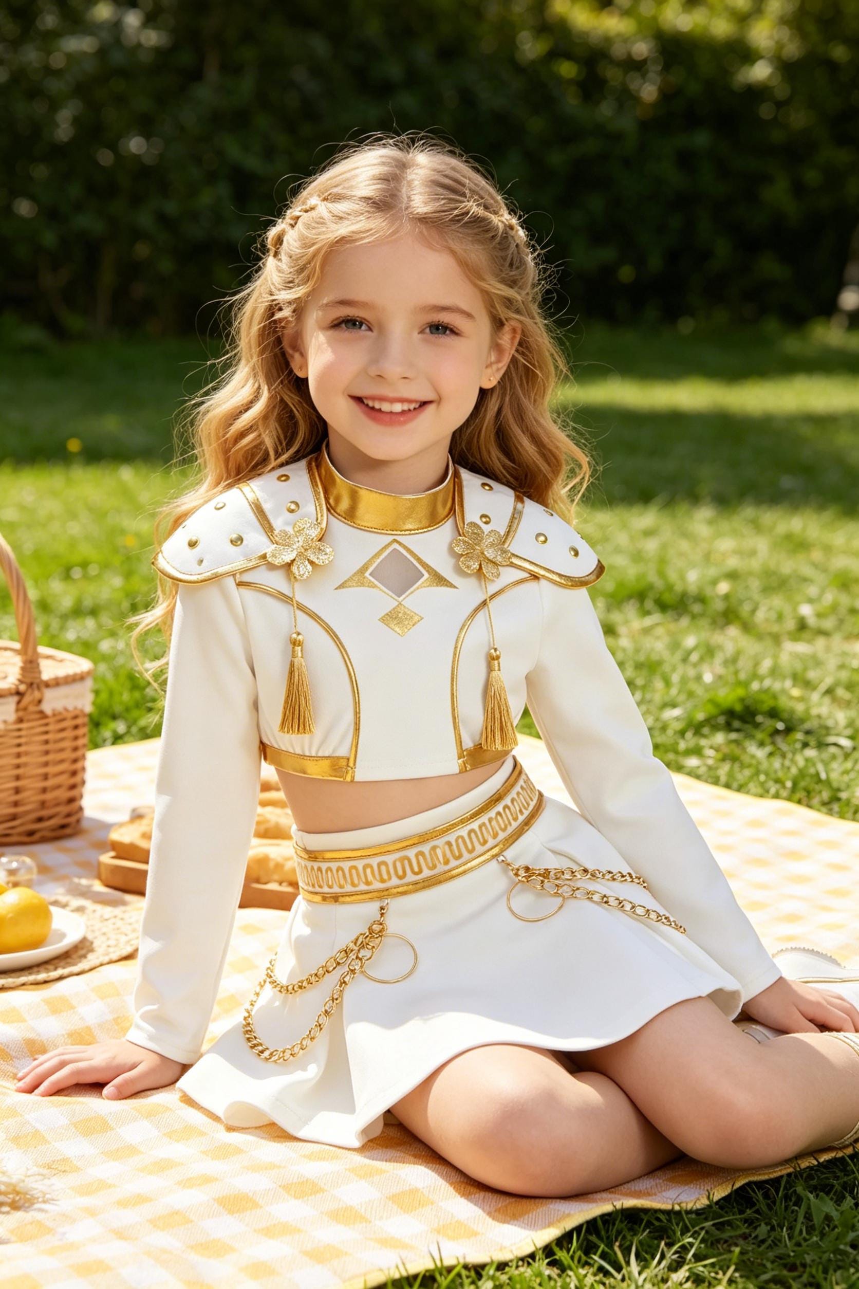 Costume Cosplay Animé Enfant Fille - Robe De Scène Pop Star Avec Accessoires - Tenue Carnaval, Halloween, Anniversaire - Tailles 3 à 16 Ans