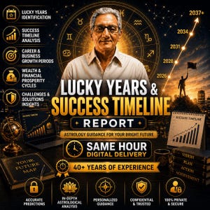 Lucky Year Astrology Reading | Fortunate Years, Success Timeline, Future Prediction, Same Hour, PDF