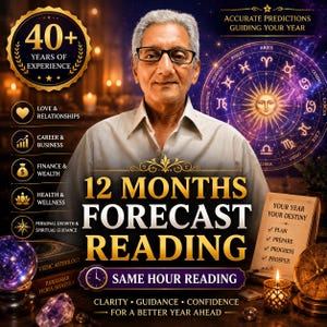 12 Month Astrology Forecast | Year Ahead Reading, Personalized Horoscope, Same Hour PDF