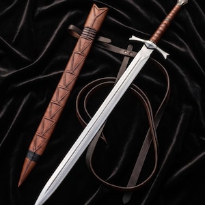 Espada de combate medieval forjada a mano / Espada de acero al carbono 5160 con vaina