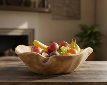 Hand Carved Douglas Fir Root Bowl, Rustic Wooden Trencher, Wood Anniversary Gift, Large Decorative Burl Bowl, Natural Edge Valet Tray Decor