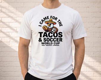 Tacos Soccer Shirt, Funny Fan Tee, World Cup Eagle Graphic (Comfort Colors)
