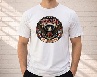 USA 250 Semiquincentennial Shirt, 1776 2026 Comfort Colors Tee, Patriotic Eagle T-Shirt, 250 Years of Freedom Graphic Shirt