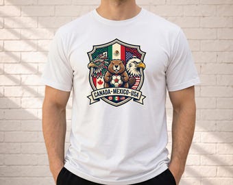 North America Soccer Fan Shirt, Canada Mexico USA Graphic Tee, World Cup 2026 Inspired Comfort Colors T-Shirt