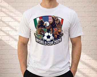 World Cup 2026 Shirt, USA Mexico Canada Soccer Tee, Comfort Colors Graphic T-Shirt