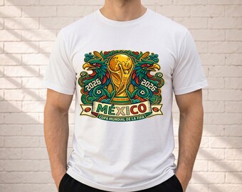 Mexico 2026 Soccer Trophy Graphic Tee, Retro Football Fan Shirt