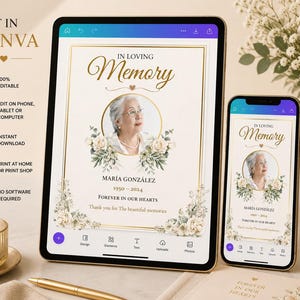 Funeral Program Template Canva, Editable Memorial Program, Celebration of Life Template, Printable Funeral Booklet, Instant Download