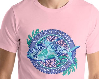 Pink Tuna Love Shirt - Tuna Sushi Shirt - Coral Reef T Shirt - Edamame Shirt - Sushi Bar T Shirt - Save Tuna Shirt - Saltwater Fish Shirt