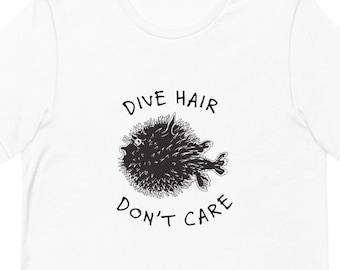 Tauchen Haar Don't Care Shirt, Fisch Shirt, Tauchen Shirt, Schnorchel Shirt, Insel Shirt, Tauchen Geschenk, Strand Shirt