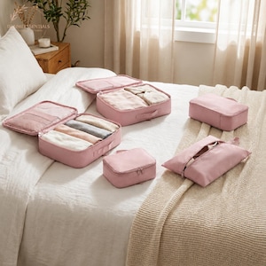 6-Piece Compression Packing Cubes Set, Travel Luggage Organizer Bags
