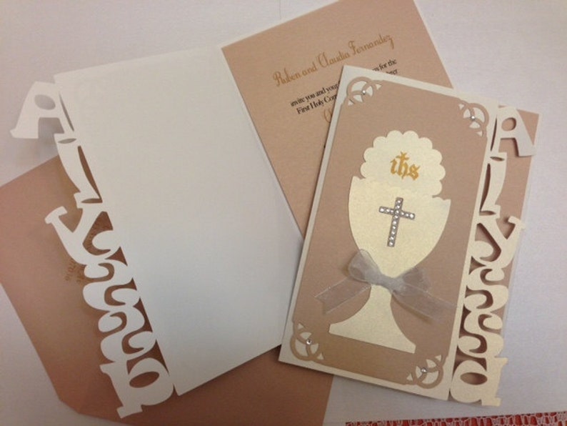 1ère Communion Invitations ensemble de 35 découpé au Laser Etsy