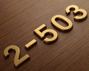 Solidne mosiężne numery domów – 4-calowy, wytrzymały znak adresowy, nowoczesny, minimalistyczny styl