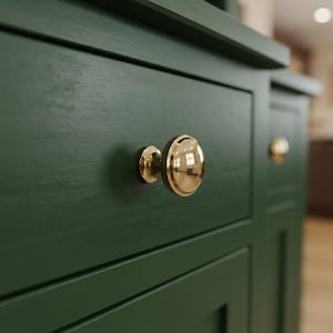 Boutons de meuble en laiton massif en forme de champignon – Poignées de tiroir robustes en laiton poli doré