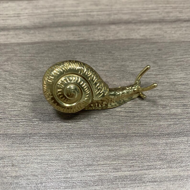 Solid Brass Nature Cabinet Knobs -Butterfly, Flower, Bird & Snail Drawer Pulls - Antique Gold Decorative Hardware for Wardrobe Furniture image 4