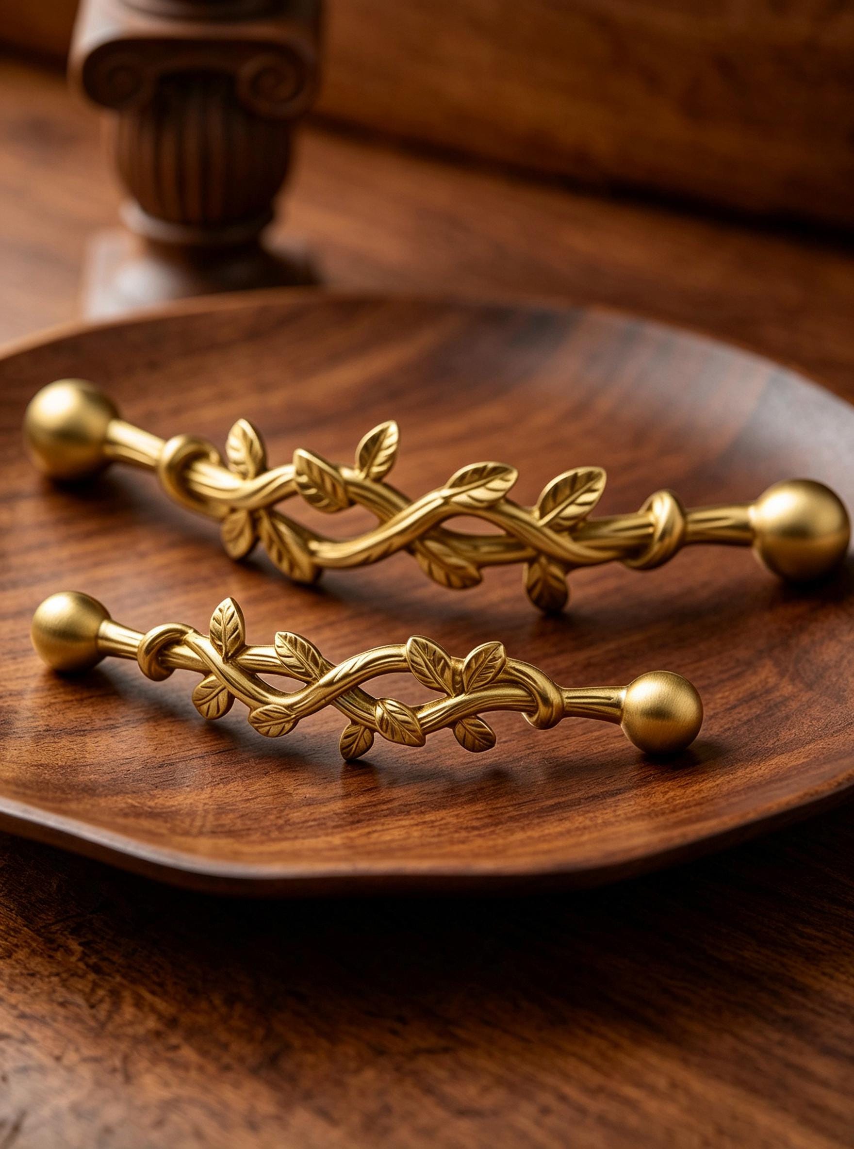 vintage gold dresser pulls Leaf Drawer pricediff