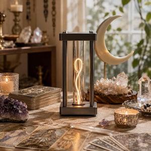 Nowoczesna bezprzewodowa lampa stołowa LED Infinity Line | Sterowanie dotykowe – oświetlenie nastrojowe do domu i na imprezy
