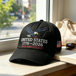 USA 250th Anniversary Baseball Cap | 1776-2026 Eagle American Flag Embroidered Dad Hat,Trucker Hat,Patriotic USA Independence Day Gift