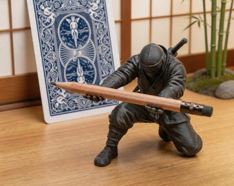 3D Printed Ninja Pen Stand - Minimalist Shinobi Desk Accessory - Katana Style Pen Rest
