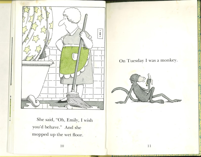 vintage childrens easy reader fantasy pretend imagination play book On Monday I Was An Alligator image 3