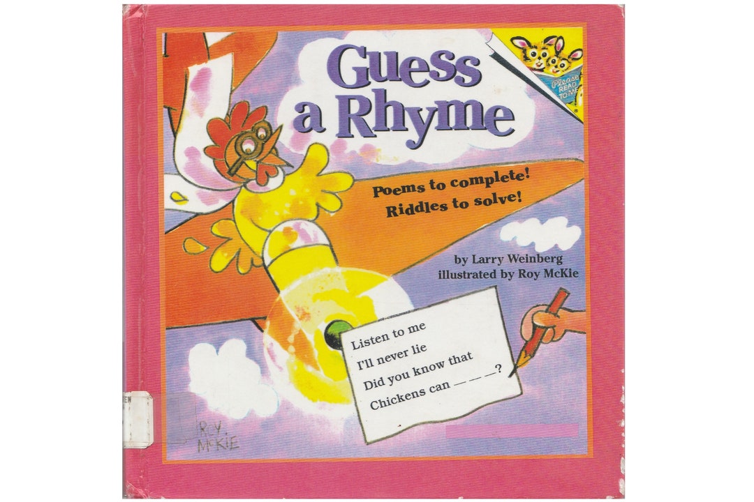 Vintage Childrens Riddle Book Guess A Rhyme, Fill in the Blank Poems