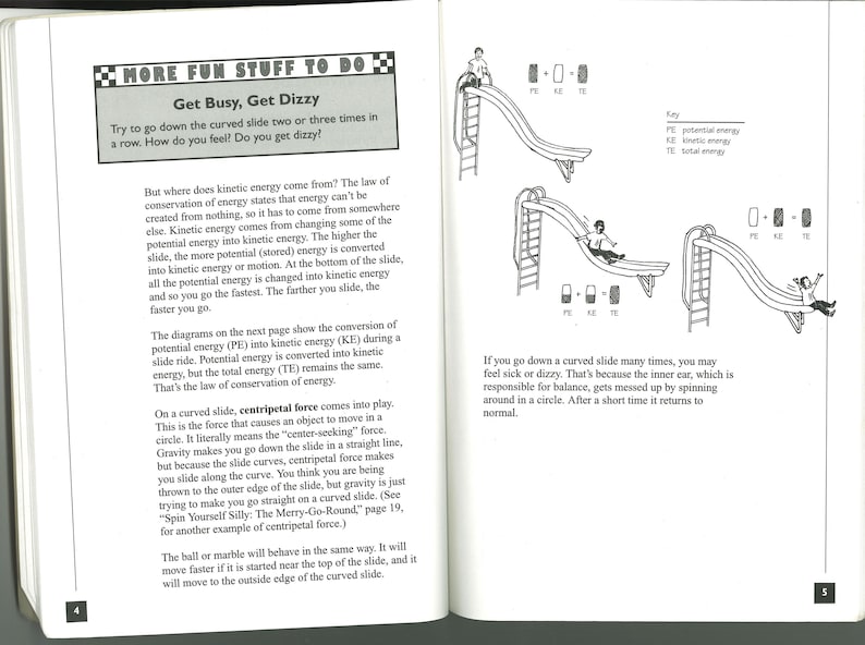 Vintage Childrens Book Roller Coaster Science, Amusement Park Rides ...