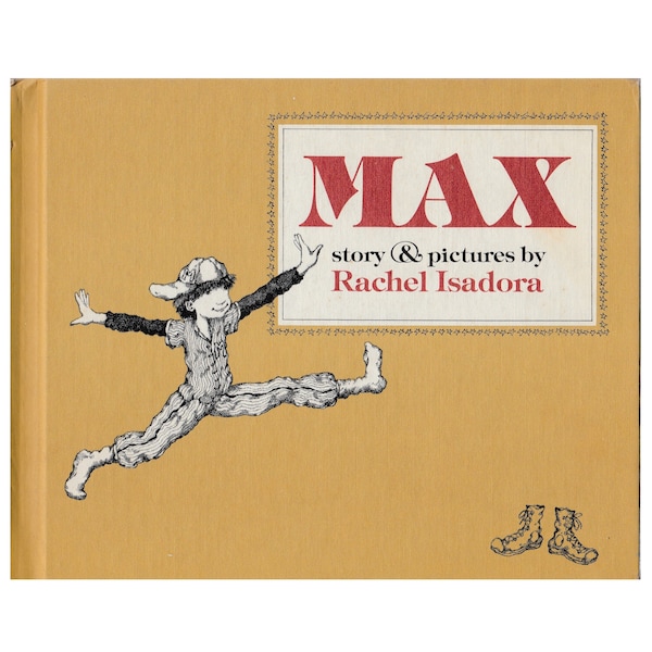 vintage childrens picutre book Max by Rachel Isadora, baseball player, ballet class, boy dancer, dancing, ballet lessons, sports team, dance