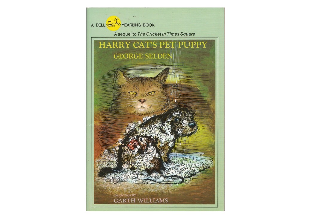 Vintage Childrens Animal Fantasy Book Harry Cats Pet Puppy by