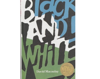 vintage Caldecott Medal childrens riddle puzzle picture book Black and White by David Macauley