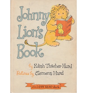 vintage I Can Read childrens easy reader picture book Johnny Lions Book, beginner reader, baby lion, lion family, reading practice, lion cub