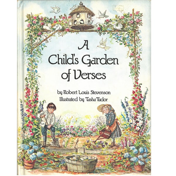 vintage Tasha Tudor childrens poetry book A Childs Garden of Verses, Robert Louis Stevenson, classic childrens literature, childhood poems