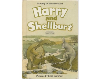 vintage children's easy beginner reader book Harry and Shellburt, tortoise and hare Aesop fable