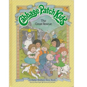 vintage Cabbage Patch Kids childrens picture book The Great Rescue, Gen X childhood, Cabbage Patch dolls, 1980s nostalgia, Parker Brothers
