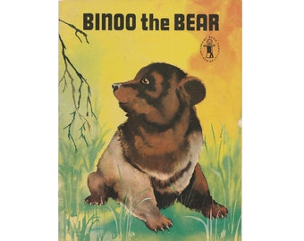 vintage Indian picture book Binoo the Bear, Himalayan Brown Bear, endangered animal, India, baby bear, New Delhi Childrens Book Trust