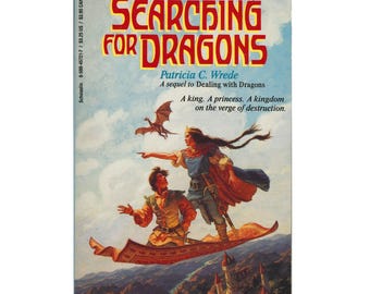 vintage childrens Dealing With Dragons kids fairytale magic fantasy series sequel searching for Dragons