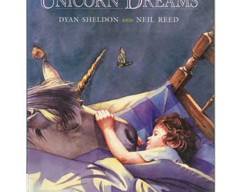 vintage childrens mythical horse magic fairy tale animal daydream fantasy picture book Unicorn Dreams