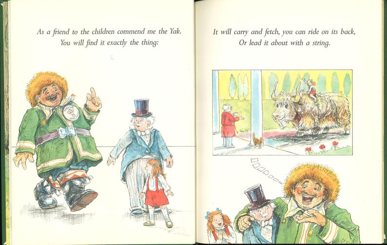 Vintage Childrens Silly Zoo Animal Poems Picture Book Hilaire Belloc's ...