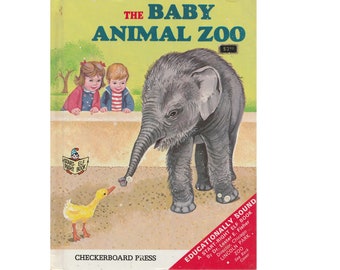 vintage Rand McNally Start Rite Elf Book preschool childrens picture book The Baby Animal Zoo, zoo theme nursery, adorable baby zoo animals