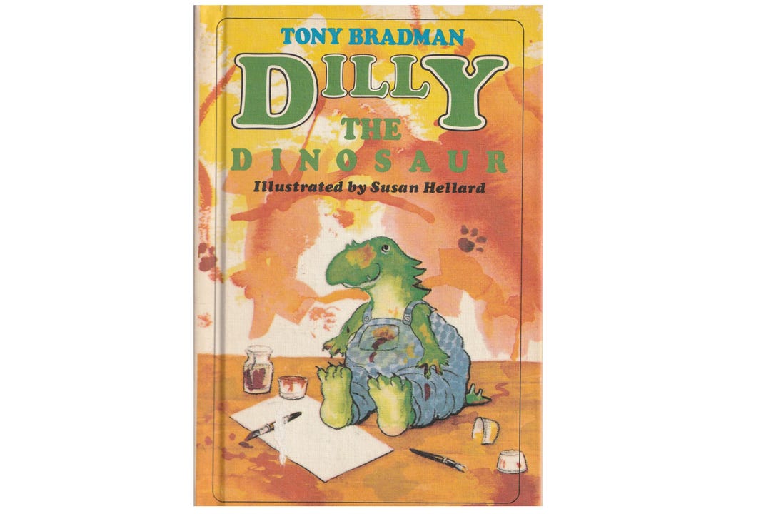 Vintage Childrens Book Dilly the Dinosaur, Easy Beginner Chapter Book ...