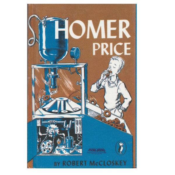 vintage childrens chapter book Homer Price by Robert McCloskey, funny boy adventure story, homeschool book, midcentury small town America