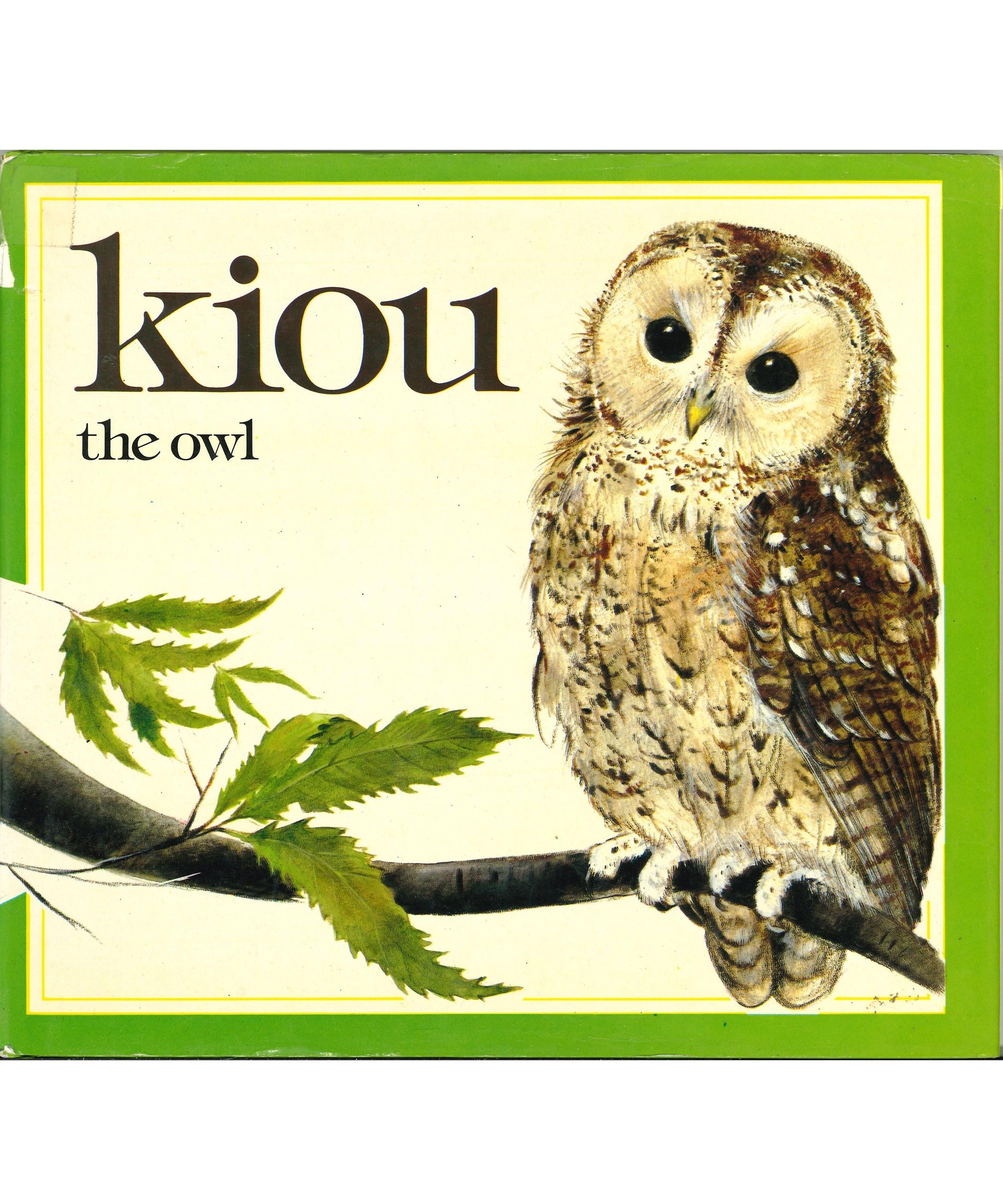 vintage childrens tawny owl wild bird of prey nature story book Kiou the Owl