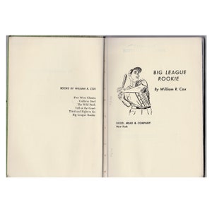 vintage childrens MLB baseball player sports book Big League Rookie by William Cox
