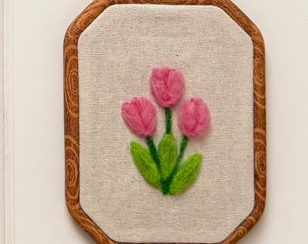Tulpen gefilztes Stickbild