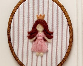 Prinzessin gefilzte Stickrahmen-Kunst