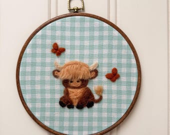 Highland Kuh gefilzte Hoop-Kunst