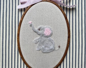Gefilzte Elefant Wanddeko, Safari Hoop Dekor, Wolle Tiere